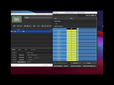 DMX Band lights cued with QLab