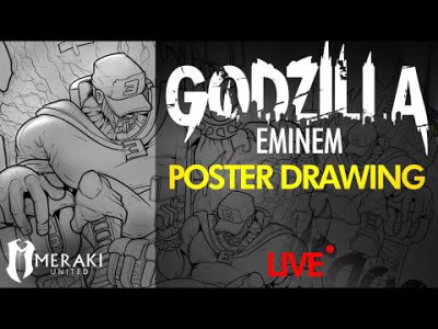 Eminem Godzilla Poster – Live Drawing Part 1